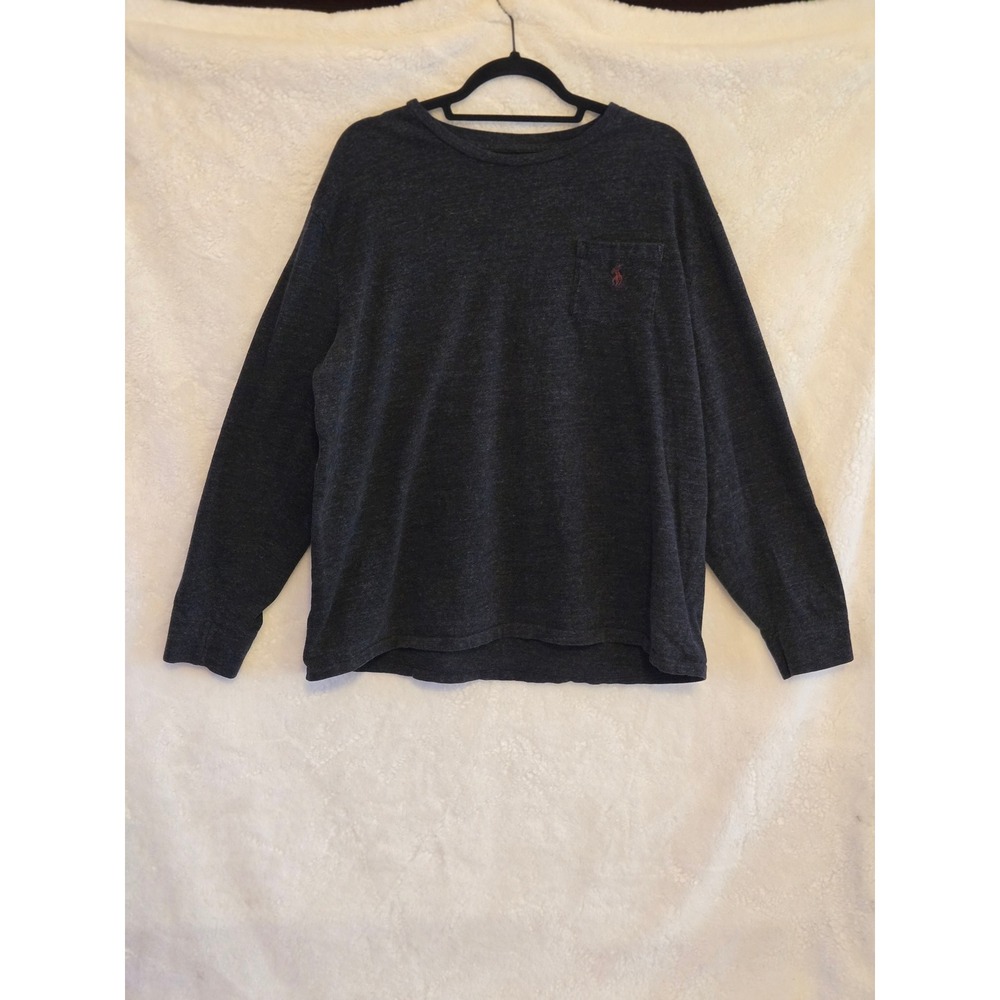 Polo Ralph Lauren Men Large Dark‎ Blue Long Sleeve Pocket T Shirt Classic Fit